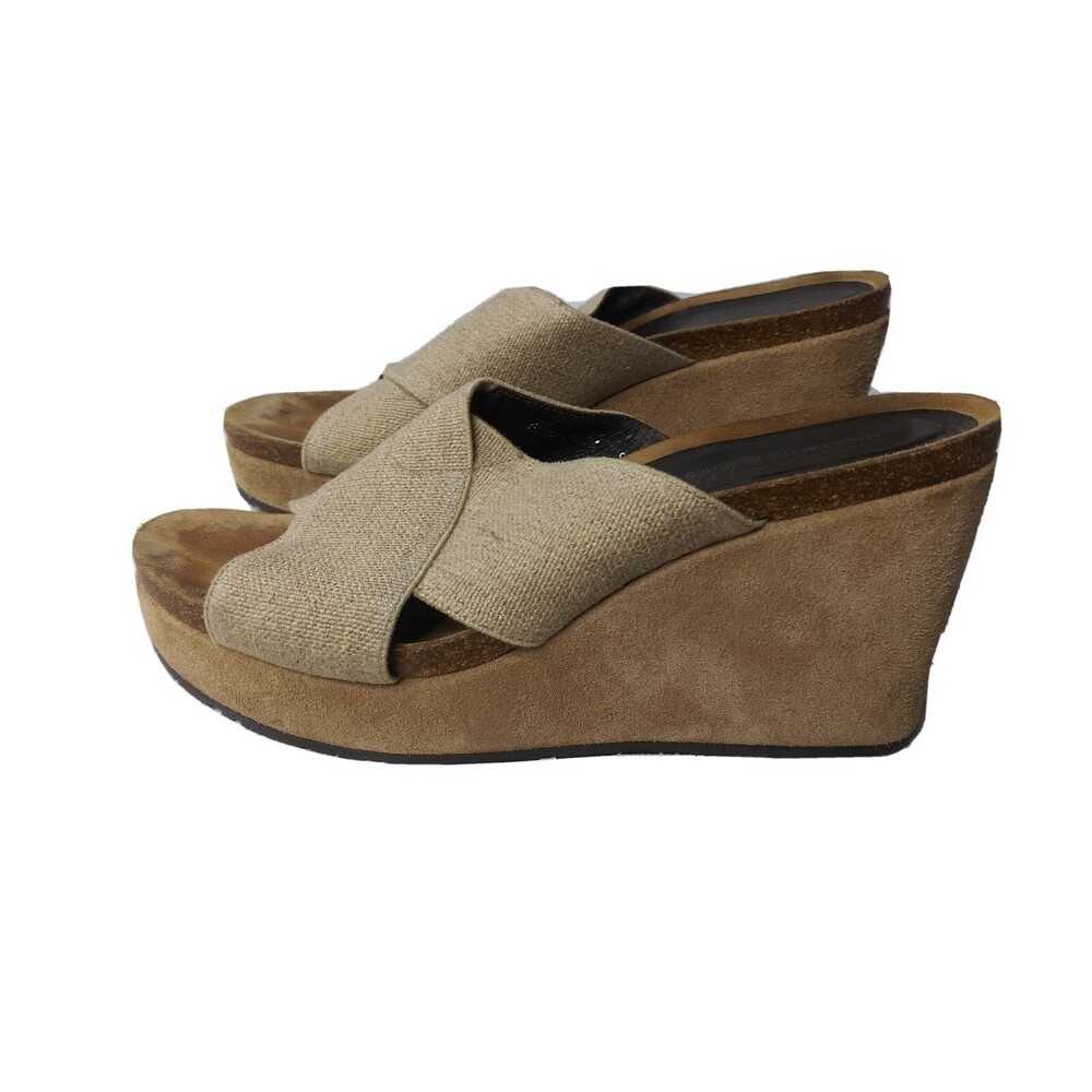 DONALD J PLINER Wedge Platform Shoes Women's Size 9.5 BonBon Heel Sandals Tan